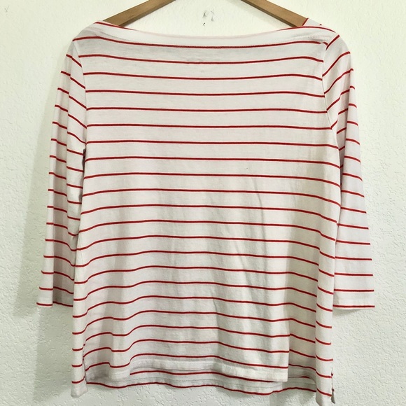 Coral stripe boatneck tee, Loft - Picture 3 of 3
